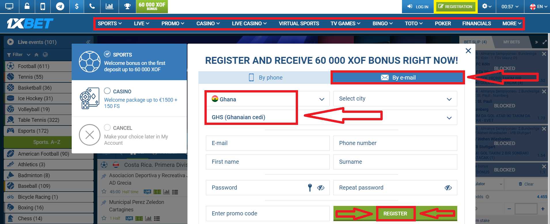 Using 1xBet Promo Code For Registration 